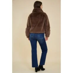 BLOUSON FEMME ROMEO FAUSSE FOURRURE CHOCOLAT -Vêtements De Mode blouson femme romeo fausse fourrure chocolat 4