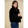 BLOUSON FEMME ROMEO FAUSSE FOURRURE NOIRE