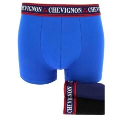 BOXERS CHEVIGNON COTON STRECH BLEU/MARINE/NOIR PACK DE 3