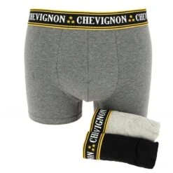 BOXERS CHEVIGNON COTON STRECH NOIR/ANTHR/GRIS PACK DE 3