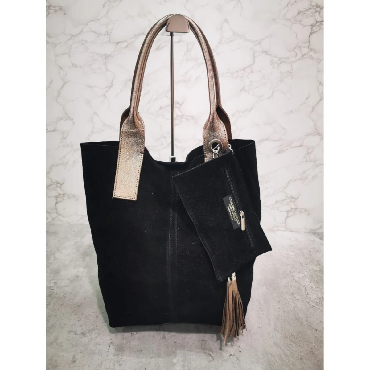 CABAS CROUTE DE CUIR CAFFE NERO 3 CABAS CROUTE DE CUIR CAFFE NERO