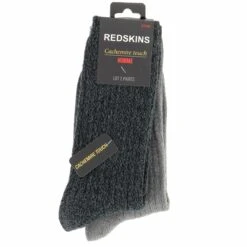CHAUSSETTE REDSKINS CACHEMIRE TOUCH ANTHRACITE ET GRISE LOT DE 2