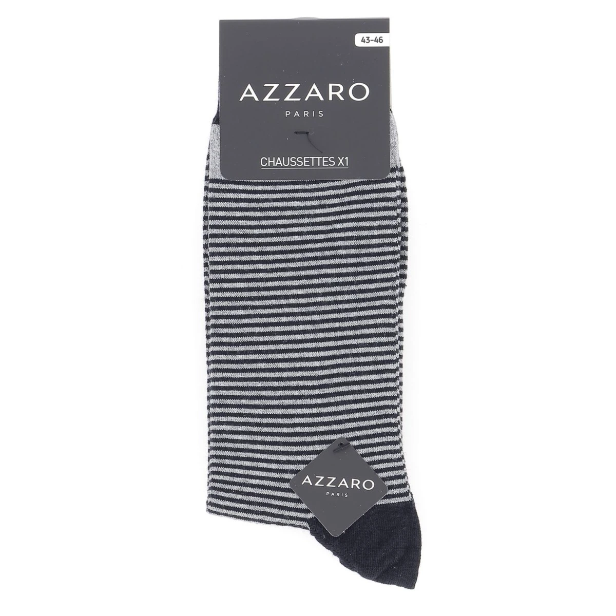 CHAUSSETTES AZZARO PARIS AVEC RAYURES, LOT DE 3 PAIRES,BLEU MARINE, NOIR, GRIS. 4 CHAUSSETTES AZZARO PARIS AVEC RAYURES, LOT DE 3 PAIRES,BLEU MARINE, NOIR, GRIS. – Image 2