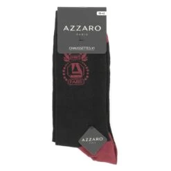 CHAUSSETTES AZZARO PARIS LOT DE 3 PAIRES LOGO 1967 NOIR, BLEU MARINE, GRIS -Vêtements De Mode chaussettes azzaro paris logo 1967 lot de 3 noir bleu marine gris 2
