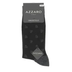 CHAUSSETTES AZZARO PARIS LOGO LOT DE TROIS PAIRES, NOIR, BLEU MARINE, GRIS. 8 CHAUSSETTES AZZARO PARIS LOGO LOT DE TROIS PAIRES, NOIR, BLEU MARINE, GRIS. -Vêtements De Mode chaussettes azzaro paris logo lot de trois paires noir bleu marine gris 2