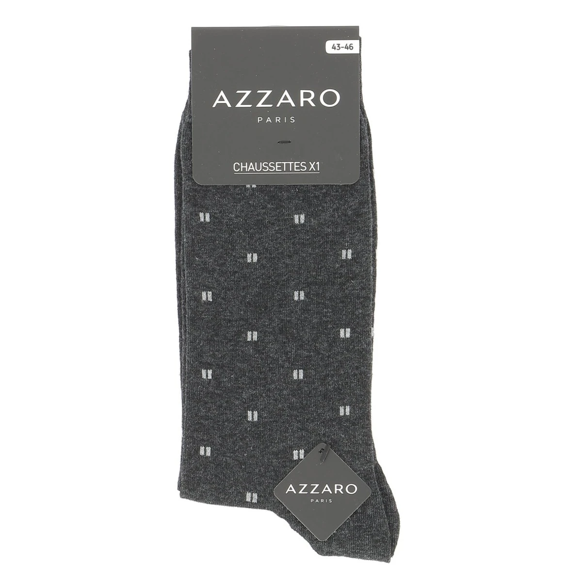 CHAUSSETTES AZZARO PARIS LOT DE 3 PAIRES, GRIS, NOIR, BLEU MARINE. 4 CHAUSSETTES AZZARO PARIS LOT DE 3 PAIRES, GRIS, NOIR, BLEU MARINE. – Image 2