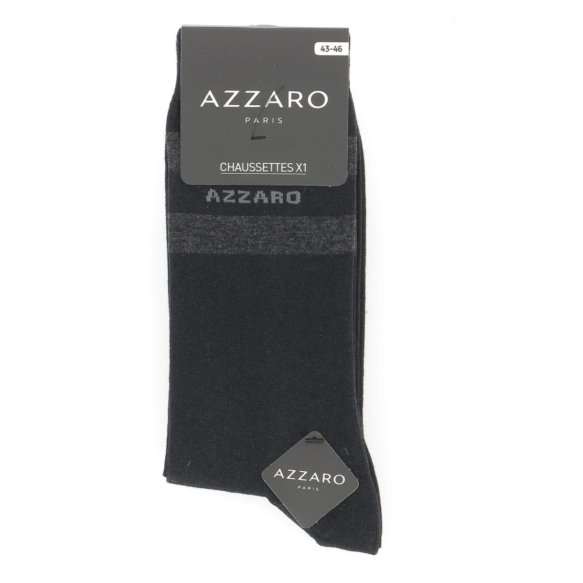 CHAUSSETTES AZZARO PARIS LOT DE TROIS PAIRES, BLEU MARINE, NOIR, GRIS. 4 CHAUSSETTES AZZARO PARIS LOT DE TROIS PAIRES, BLEU MARINE, NOIR, GRIS. – Image 2