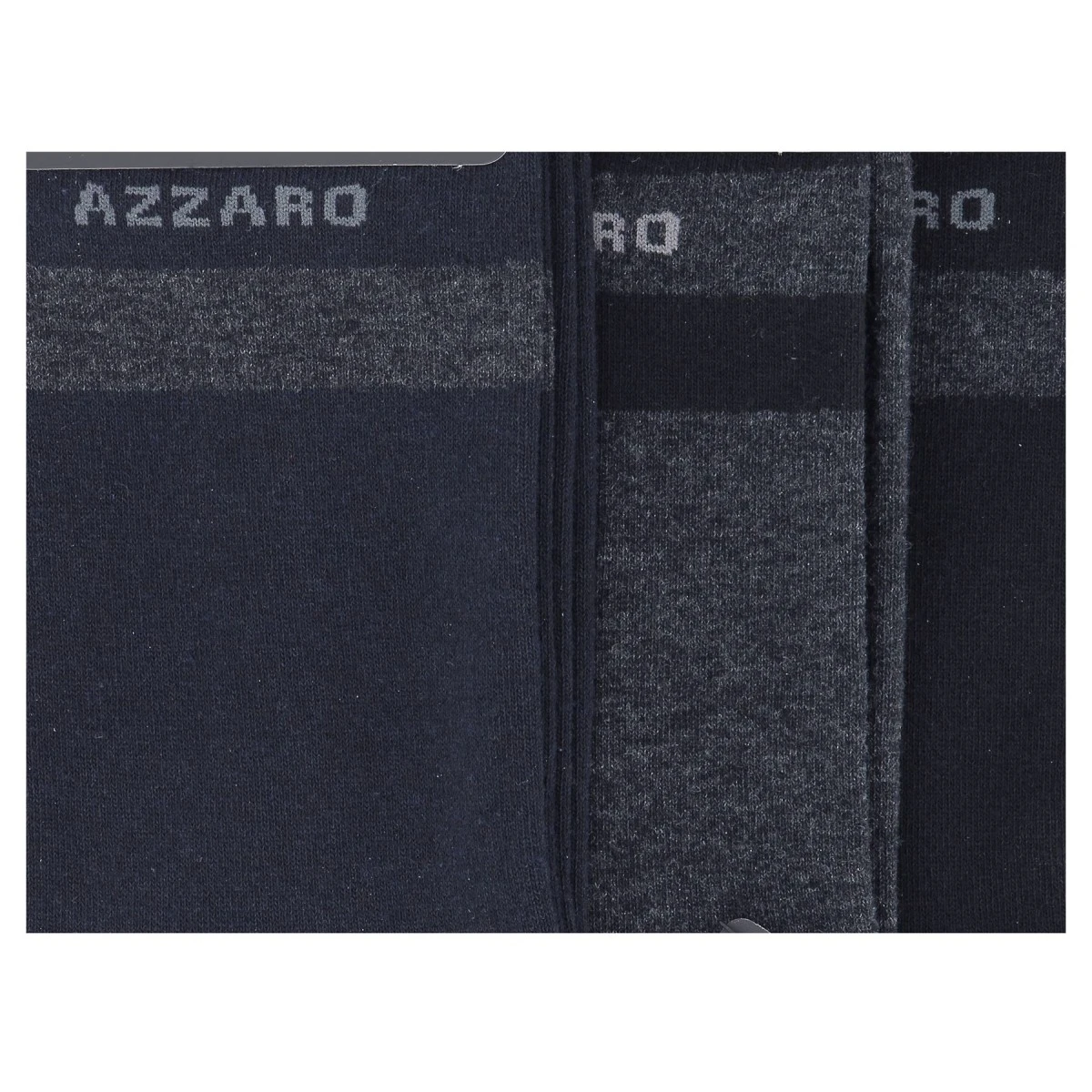 CHAUSSETTES AZZARO PARIS LOT DE TROIS PAIRES, BLEU MARINE, NOIR, GRIS. 6 CHAUSSETTES AZZARO PARIS LOT DE TROIS PAIRES, BLEU MARINE, NOIR, GRIS. – Image 4