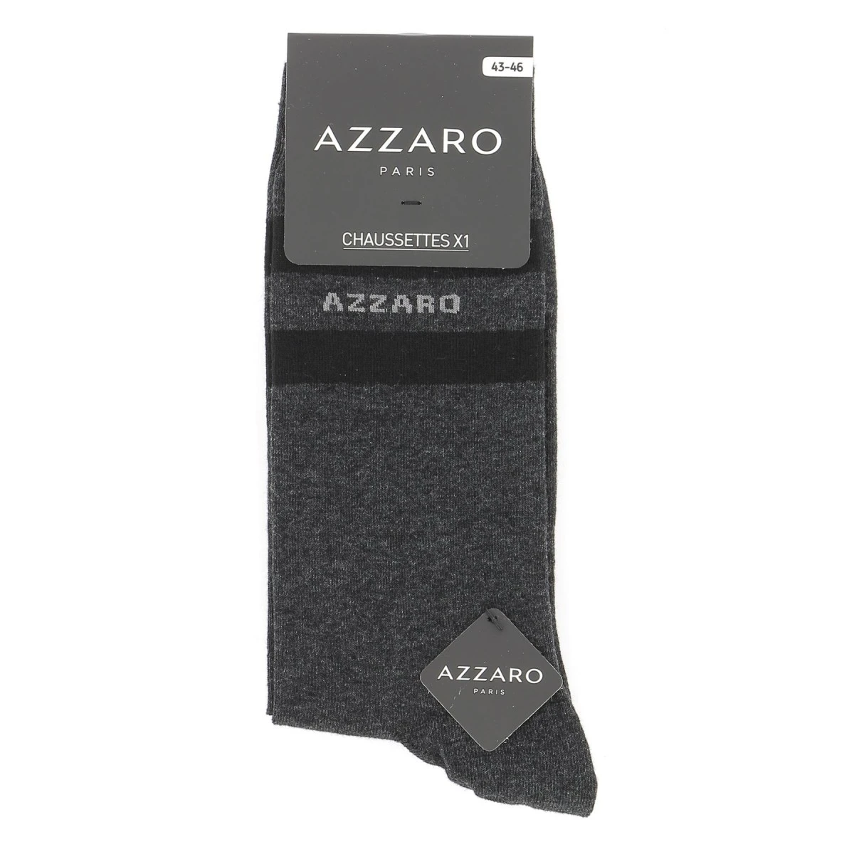 CHAUSSETTES AZZARO PARIS LOT DE TROIS PAIRES, BLEU MARINE, NOIR, GRIS. 3 CHAUSSETTES AZZARO PARIS LOT DE TROIS PAIRES, BLEU MARINE, NOIR, GRIS.