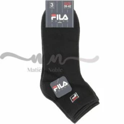 CHAUSSETTES BASSES FILA NOIRES LOT DE 3