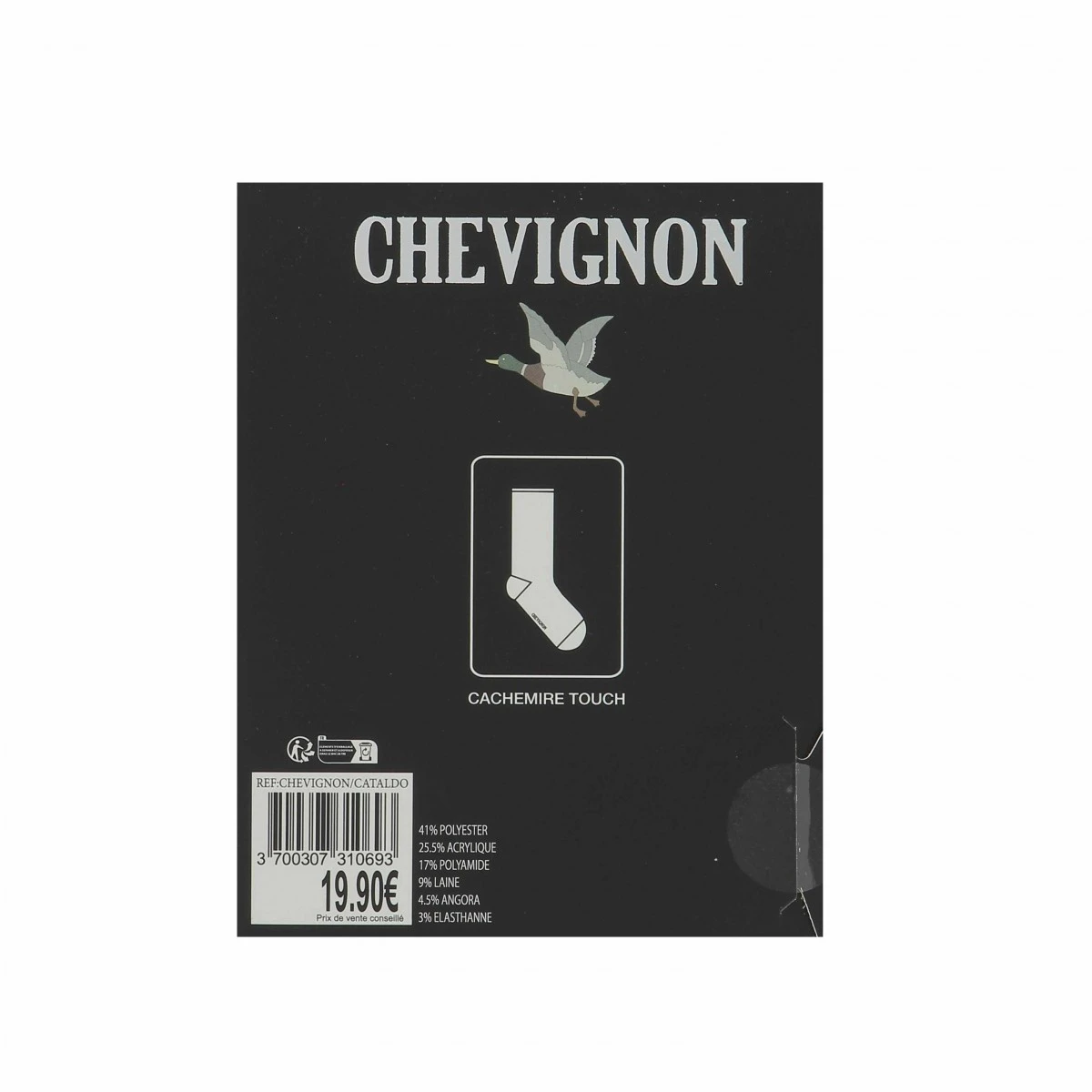 CHAUSSETTES CHEVIGNON NOIRES 4.5% ANGORA 9% LAINE 4 CHAUSSETTES CHEVIGNON NOIRES 4.5% ANGORA 9% LAINE – Image 2