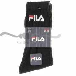 CHAUSSETTES TENNIS FILA NOIRES LOT DE 3