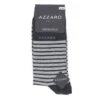 CHAUSSETTES AZZARO PARIS LOT DE TROIS PAIRES RAYURES LARGES, NOIR, BLEU MARINE, GRIS. -Vêtements De Mode chaussettes x3 azzaro paris pack rayures larges couleurs bleu marine noir gris