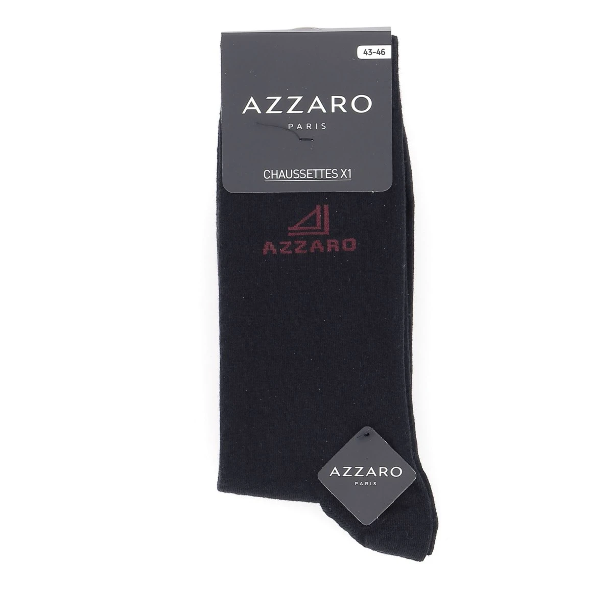 CHAUSSETTES AZZARO PARIS LOT DE TROIS PAIRES LOGO, NOIR, BLEU MARINE, GRIS. 5 CHAUSSETTES AZZARO PARIS LOT DE TROIS PAIRES LOGO, NOIR, BLEU MARINE, GRIS. – Image 3