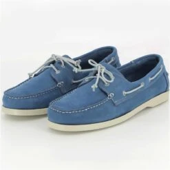 CHAUSSURES BATEAU YACHTING BLEU JEAN CUIR VELOURS