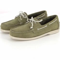 CHAUSSURES BATEAU YACHTING KAKI CUIR NUBUCK