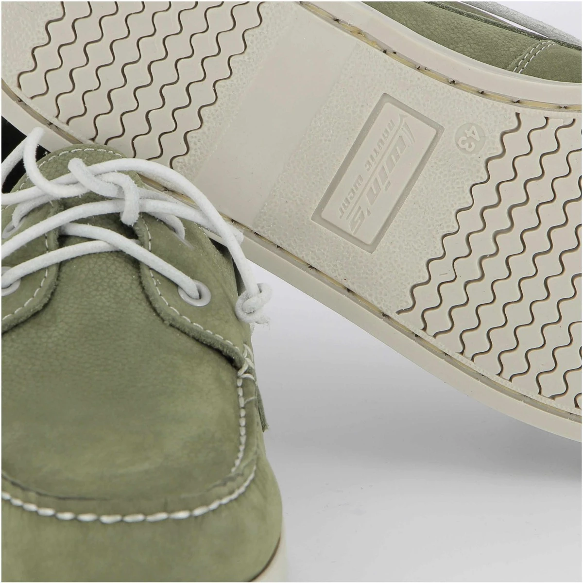 CHAUSSURES BATEAU YACHTING KAKI CUIR NUBUCK 6 CHAUSSURES BATEAU YACHTING KAKI CUIR NUBUCK – Image 4