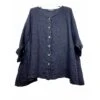 CHEMISE EVASEE FEMME 100% LIN NATUREL ET VEGAN MARINE
