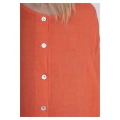 CHEMISE EVASEE FEMME 100% LIN NATUREL ET VEGAN ORANGE -Vêtements De Mode chemise evasee femme 100 lin naturel et vegan orange 4