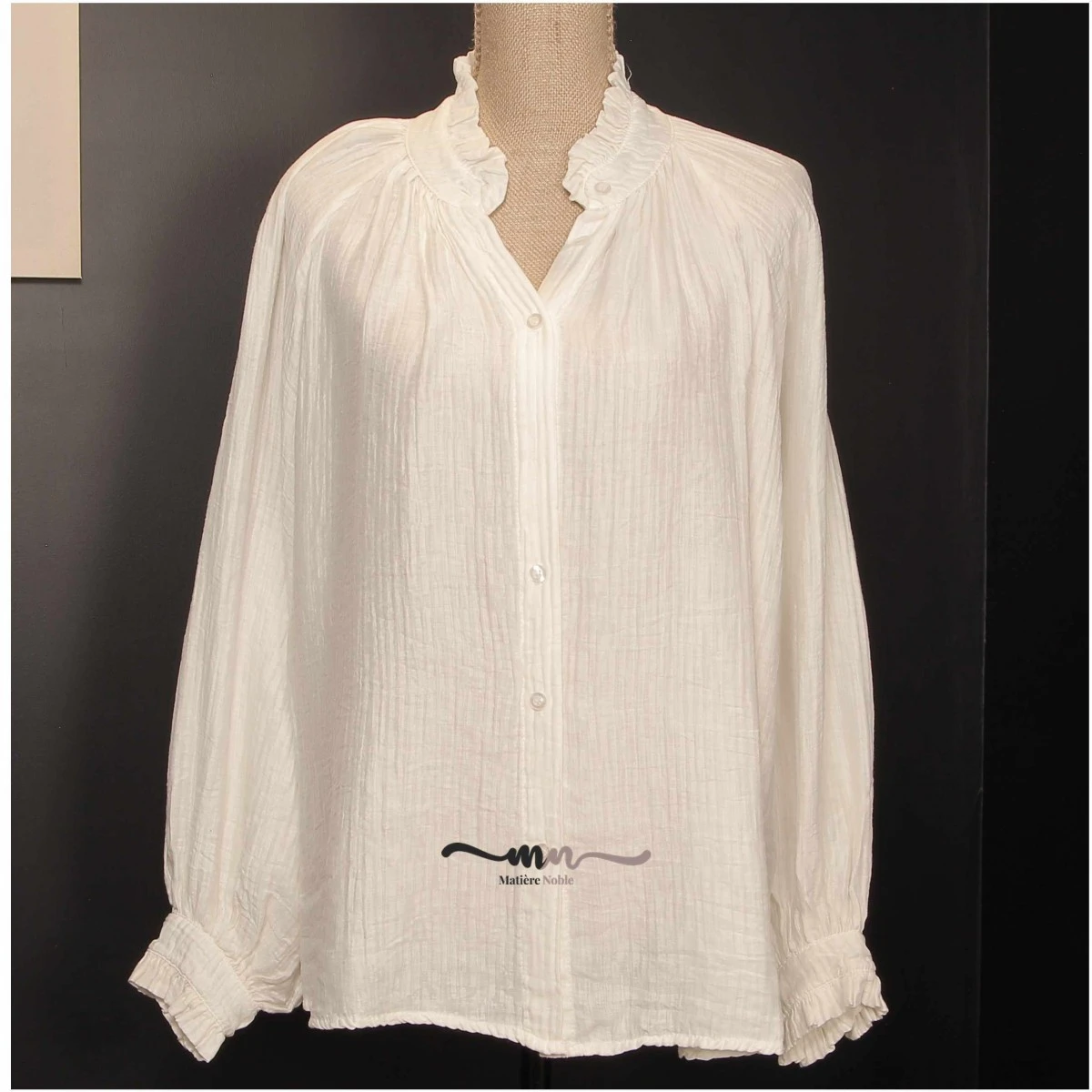 CHEMISE GAUFREE FEMME ECRU 4 CHEMISE GAUFREE FEMME ECRU – Image 2