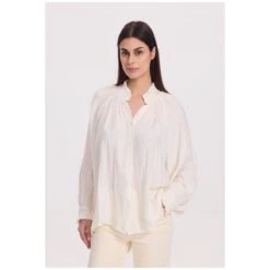 CHEMISE GAUFREE FEMME ECRU