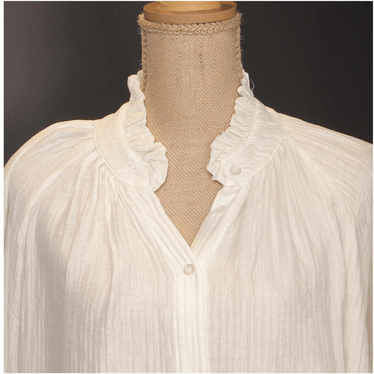 CHEMISE GAUFREE FEMME ECRU 6 CHEMISE GAUFREE FEMME ECRU – Image 4