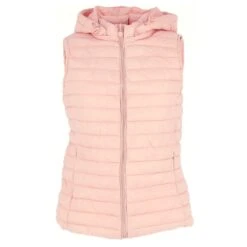 DOUDOUNE SANS MANCHE FASHION PARIS ROSE