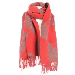 ECHARPE FEMME RODIER ROUGE PLUMES