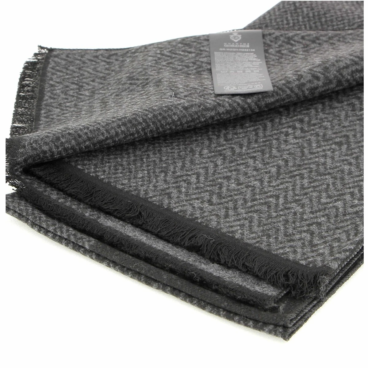 ECHARPE GEORGES RECH CHEVRONS GRIS/NOIR 4 ECHARPE GEORGES RECH CHEVRONS GRIS/NOIR – Image 2