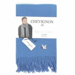 CHEVIGNON ECHARPE HOMME CACHEMIRE TOUCH BLEUE