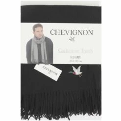 CHEVIGNON ECHARPE HOMME CACHEMIRE TOUCH NOIRE
