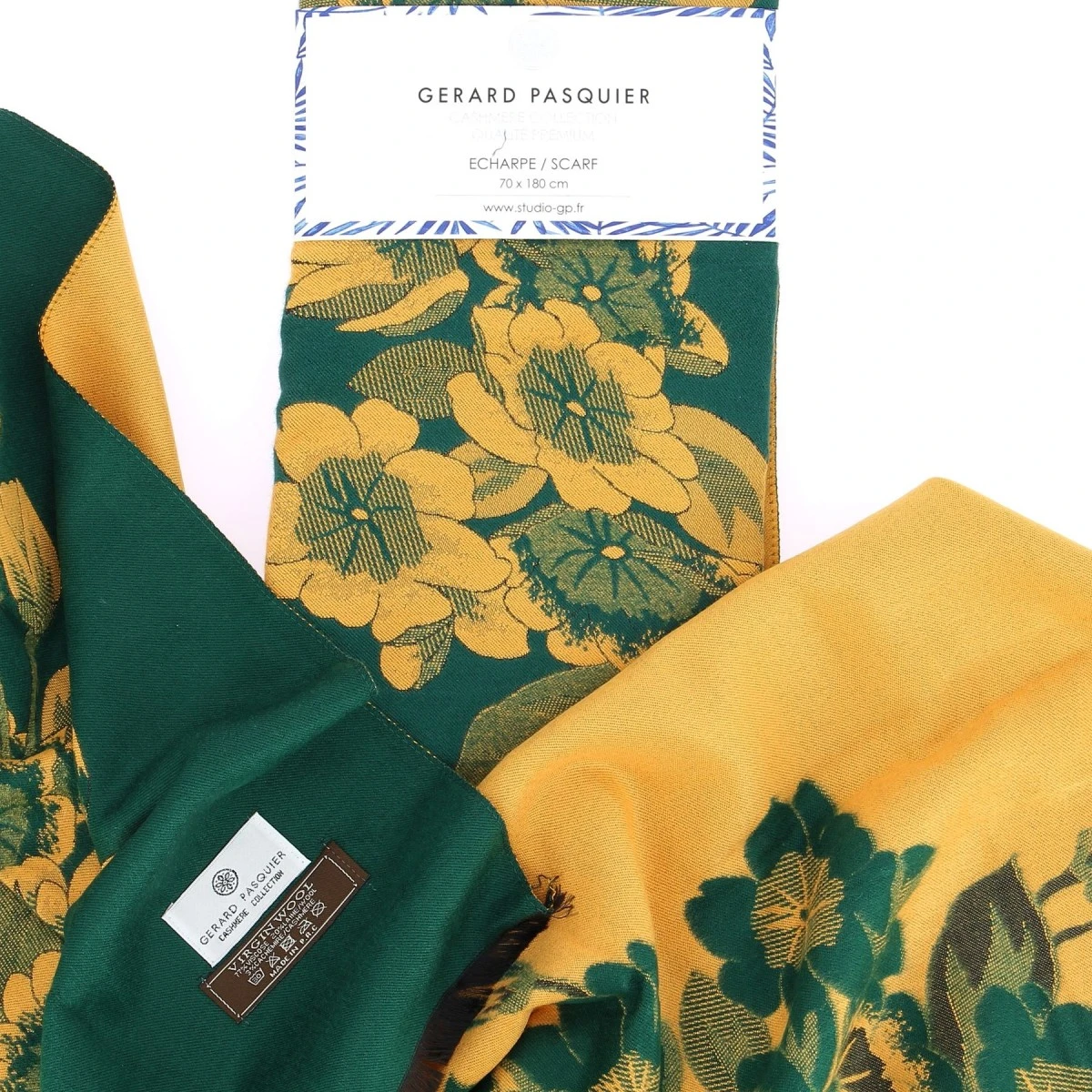 ETOLE G PASQUIER JAUNE ET VERT MOTIF FLORAL 4 ETOLE G PASQUIER JAUNE ET VERT MOTIF FLORAL – Image 2