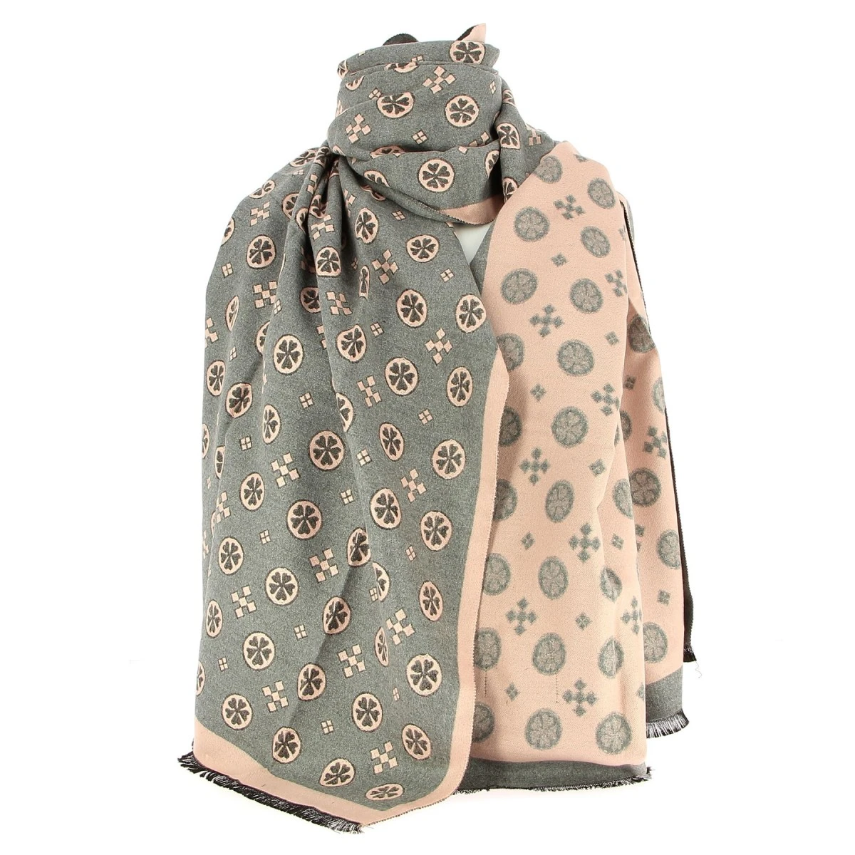 ETOLE G PASQUIER ROSE ET GRIS MOTIFS GEOMETRIQUES 4 ETOLE G PASQUIER ROSE ET GRIS MOTIFS GEOMETRIQUES – Image 2