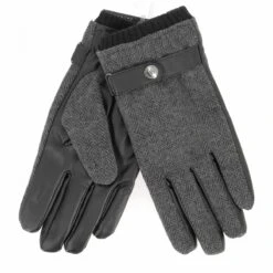 GANTS HOMME GEORGES RECH CHEVRONS NOIR GRIS