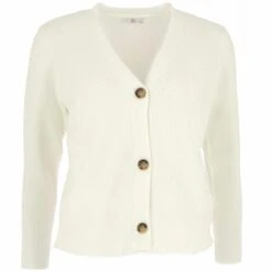 GILET NAPOLI COL V FEMME ECRU