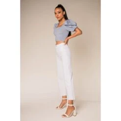 JEAN CROPPED LARGE STRECH NINA CARTER BLANC 9 JEAN CROPPED LARGE STRECH NINA CARTER BLANC -Vêtements De Mode jean cropped large strech nina carter blanc 2