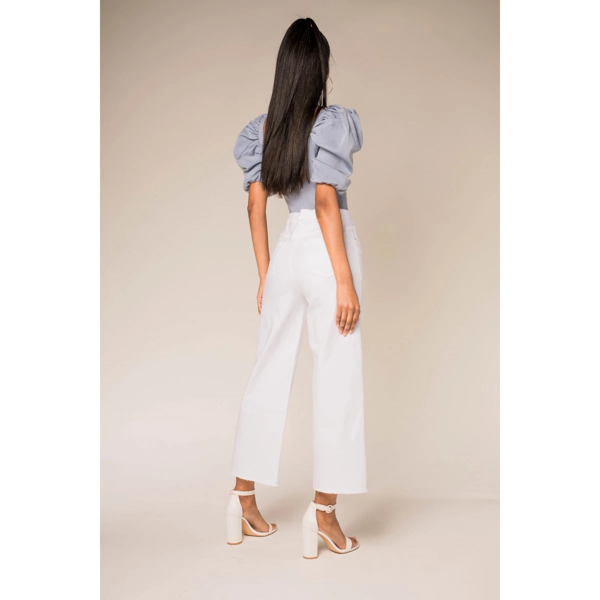JEAN CROPPED LARGE STRECH NINA CARTER BLANC 6 JEAN CROPPED LARGE STRECH NINA CARTER BLANC – Image 4