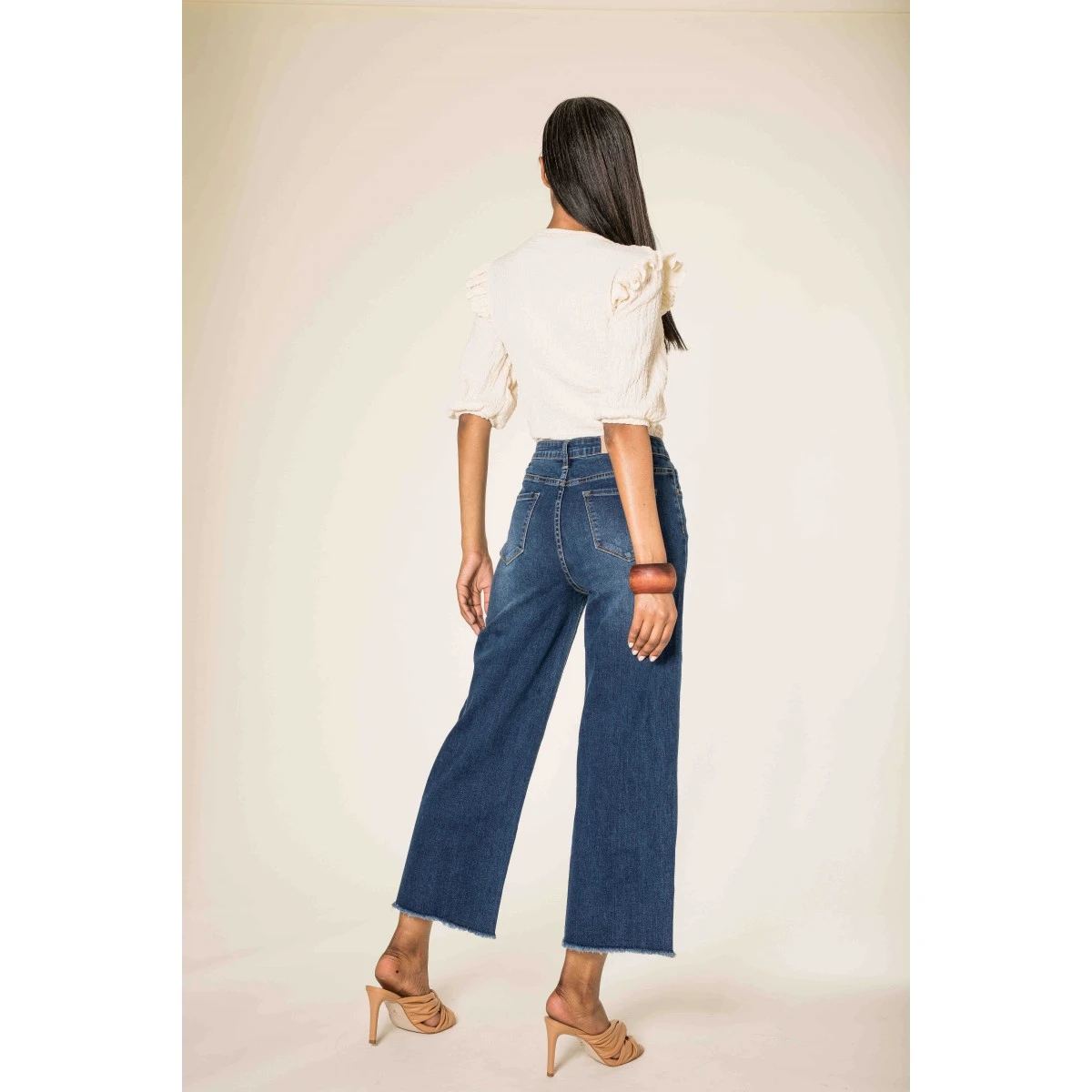 JEAN CROPPED LARGE STRECH NINA CARTER BRUT 5 JEAN CROPPED LARGE STRECH NINA CARTER BRUT – Image 3