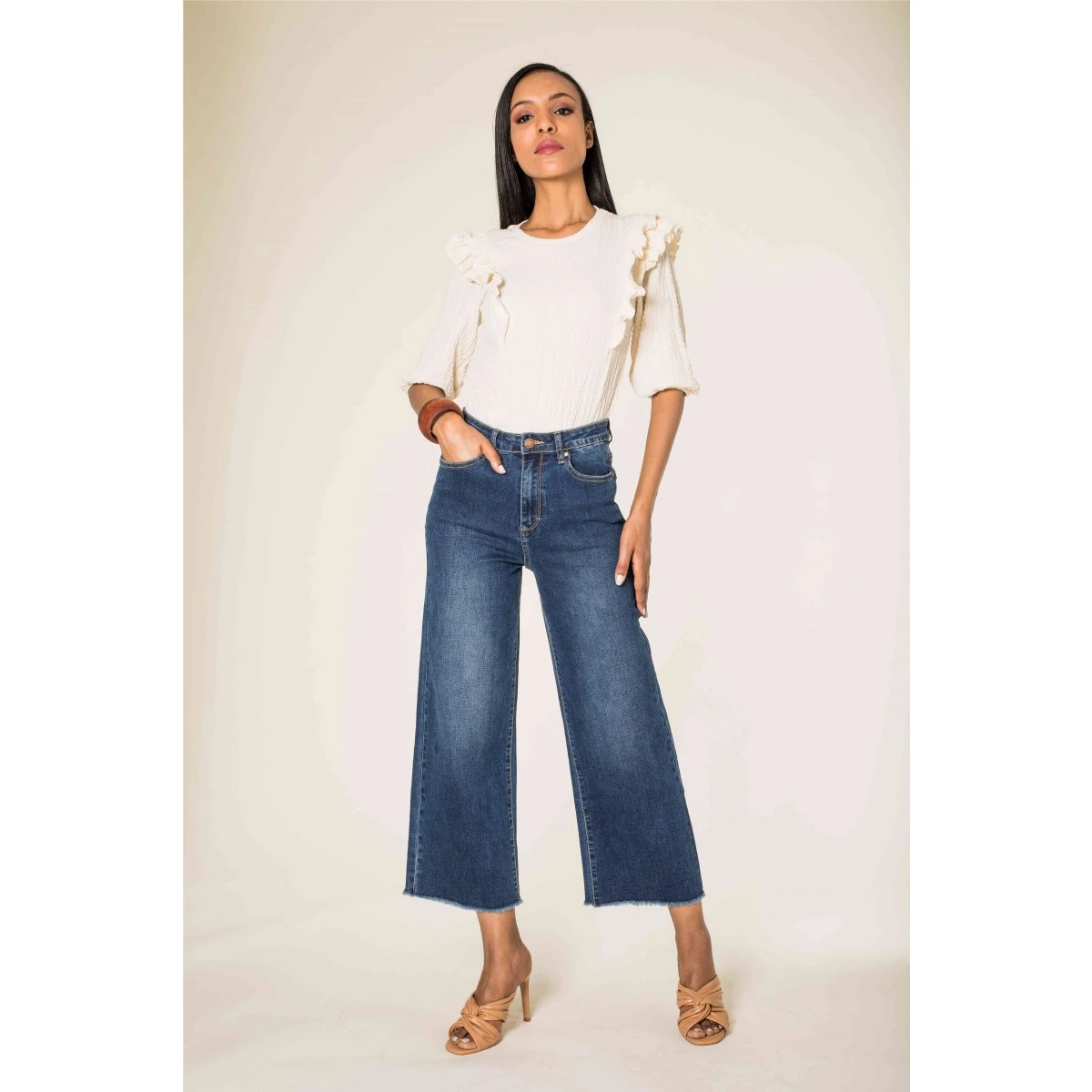 JEAN CROPPED LARGE STRECH NINA CARTER BRUT 6 JEAN CROPPED LARGE STRECH NINA CARTER BRUT – Image 4