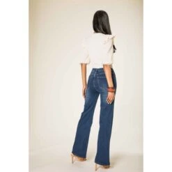 JEAN FLARE BOUTONS STRECH NINA CARTER -Vêtements De Mode jean flare boutons strech nina carter 3