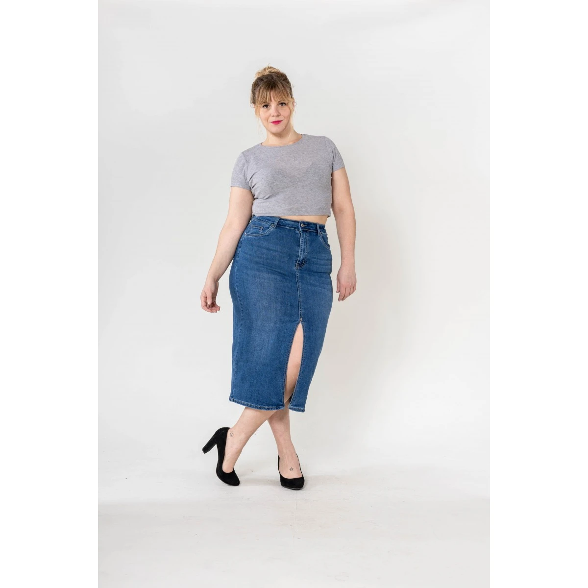 JUPE JEAN LONGUE NINA CARTER 4 JUPE JEAN LONGUE NINA CARTER – Image 2