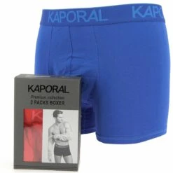 PACK 2 BOXERS KAPORAL PREMIUM COLLECTION BLEU ROY ROUGE
