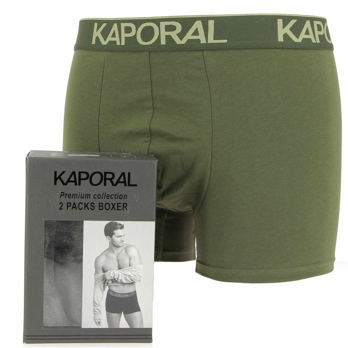 PACK 2 BOXERS KAPORAL PREMIUM COLLECTION KAKI GRIS FONCE 3 PACK 2 BOXERS KAPORAL PREMIUM COLLECTION KAKI GRIS FONCE