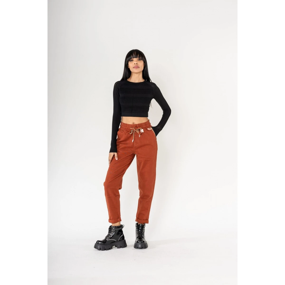 PANTALON AMPLE NINA CARTER BRIQUE 3 PANTALON AMPLE NINA CARTER BRIQUE