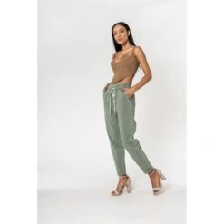 PANTALON AMPLE NINA CARTER KAKI -Vêtements De Mode pantalon ample nina carter kaki 2