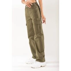 PANTALON CARGO LARGE NINA CARTER KAKI -Vêtements De Mode pantalon cargo large nina carter kaki 4