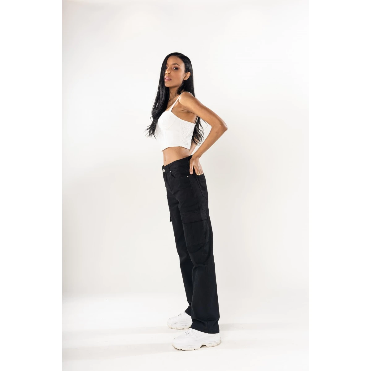 PANTALON CARGO LARGE NINA CARTER NOIR 5 PANTALON CARGO LARGE NINA CARTER NOIR – Image 3