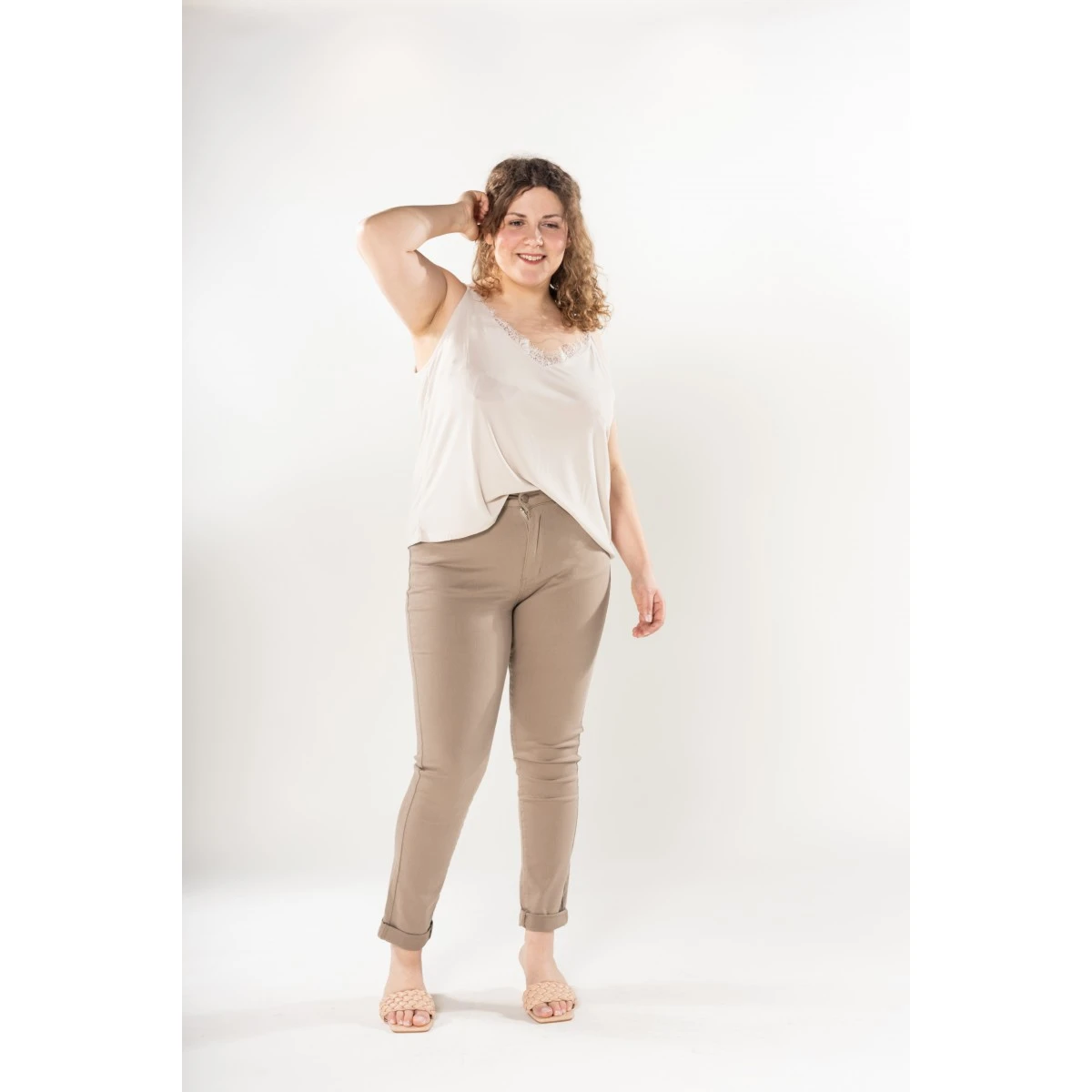 PANTALON CLASSIQUE STRECH NINA CARTER BEIGE 1 4 PANTALON CLASSIQUE STRECH NINA CARTER BEIGE 1 – Image 2