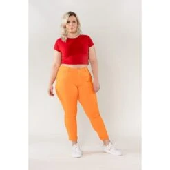 PANTALON GRANDE TAILLE STRECH N. CARTER ORANGE -Vêtements De Mode pantalon grande taille strech n carter orange 1 1