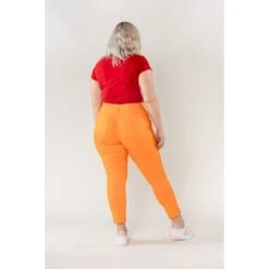 PANTALON GRANDE TAILLE STRECH N. CARTER ORANGE -Vêtements De Mode pantalon grande taille strech n carter orange 1 2